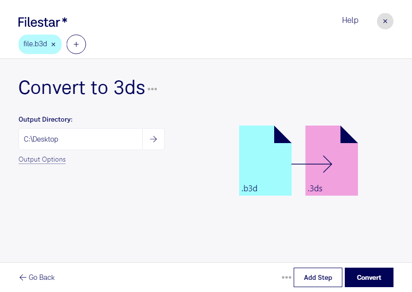 Filestar* | Convert B3d To 3ds