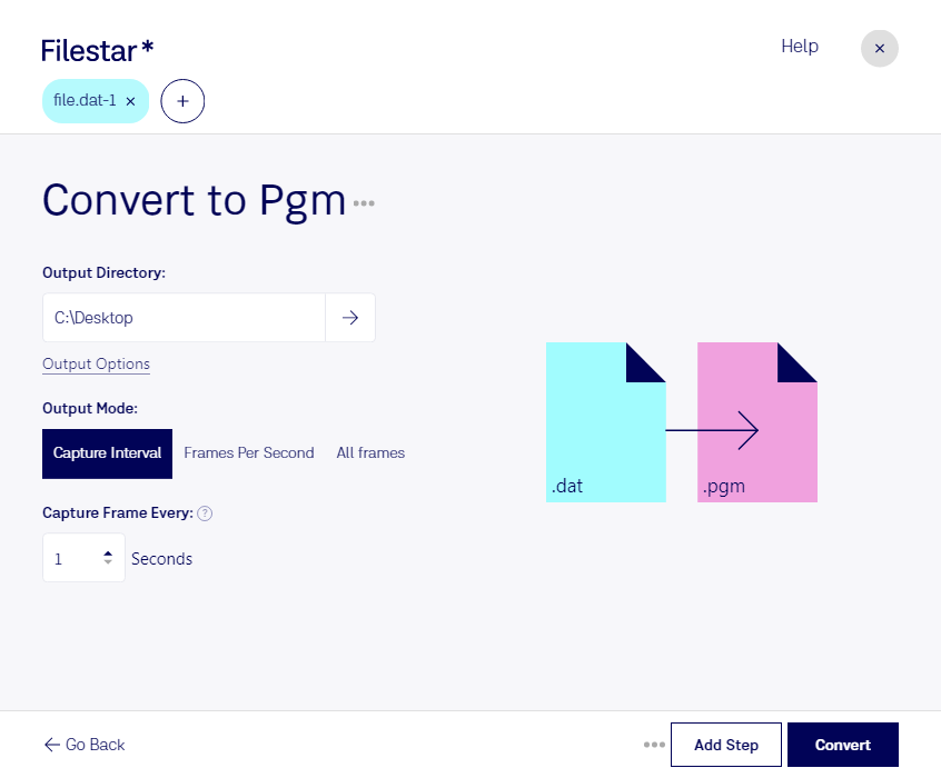 convert dat-1 to pgm