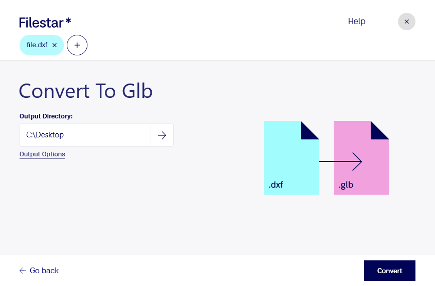 Convert DXF to GLB - Local Bulk Conversion with Filestar