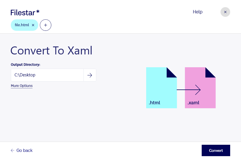 Filestar Convert Html To Xaml