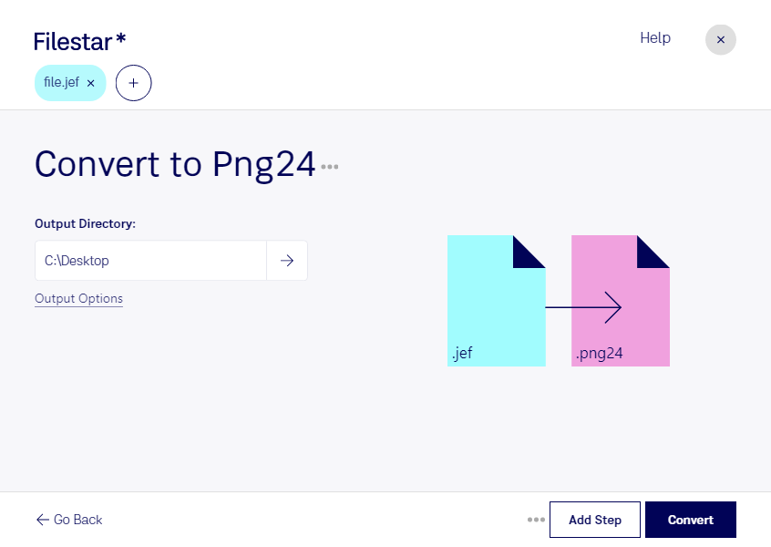 convert jef+ to png24