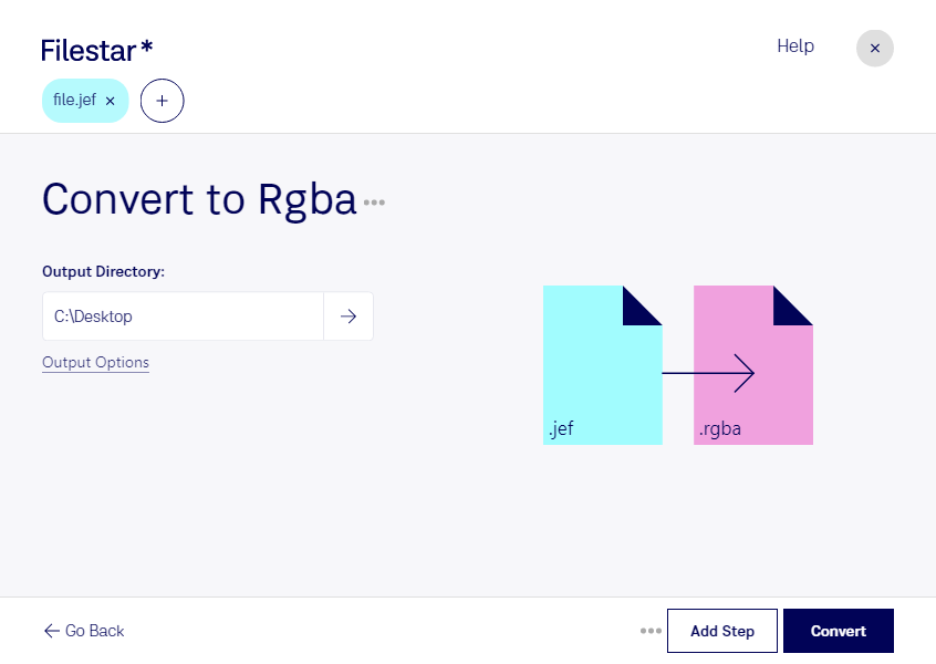 convert jef+ to rgba