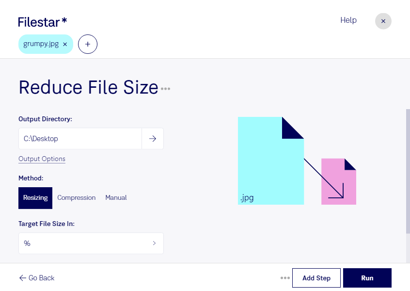 Reduce JPG File Size Bulk Convert With Filestar