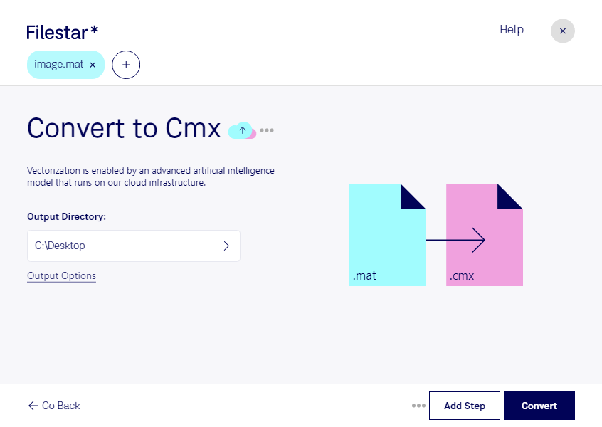 convertir mat a cmx