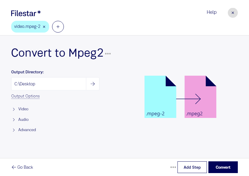 convert mpeg-2 to mpeg2