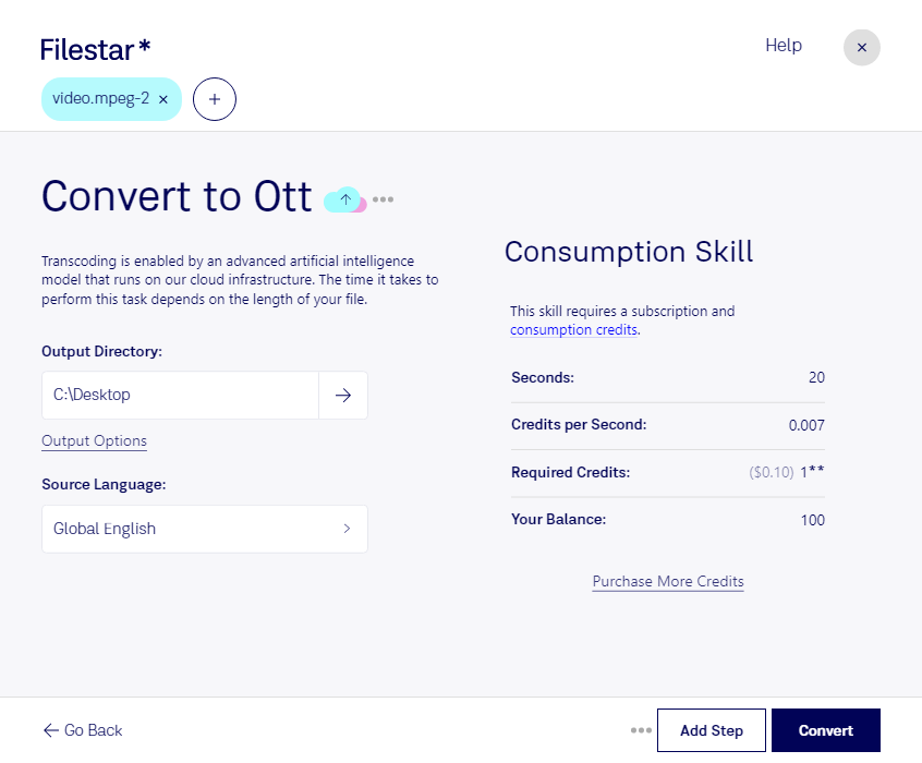 convert mpeg-2 to ott