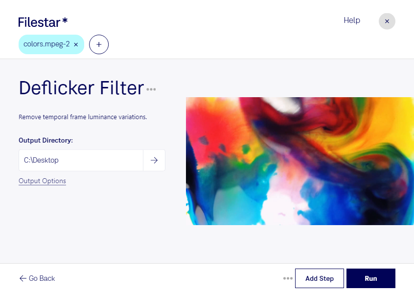 deflicker mpeg-2 filter