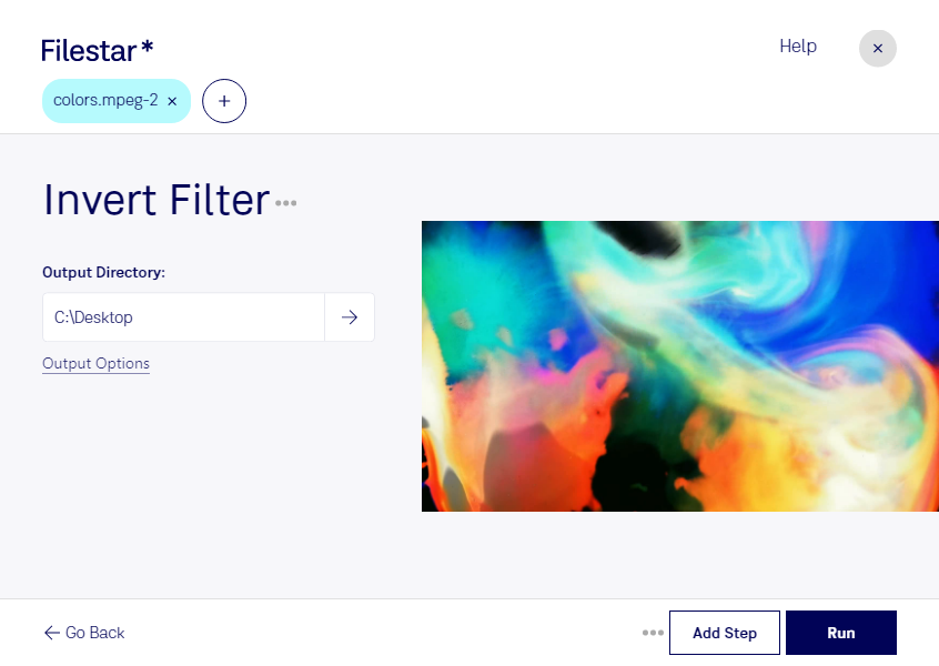 invert mpeg-2 filter