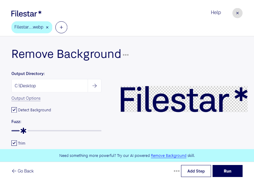 Remove WebP Background | Batch Process with Filestar